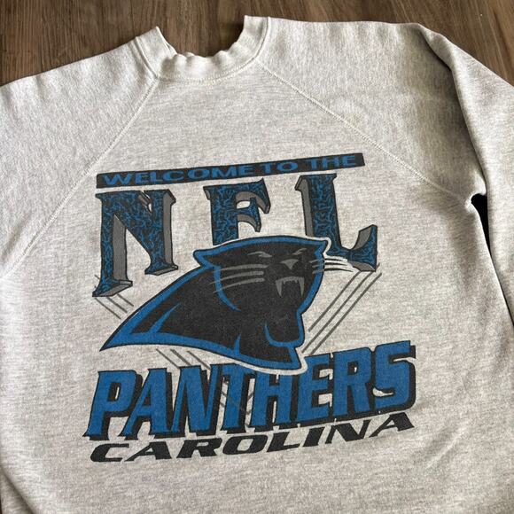 Vintage Carolina Panthers Sweatshirt Men's Size S 1995 NFL Gray - Picture 2 of 5